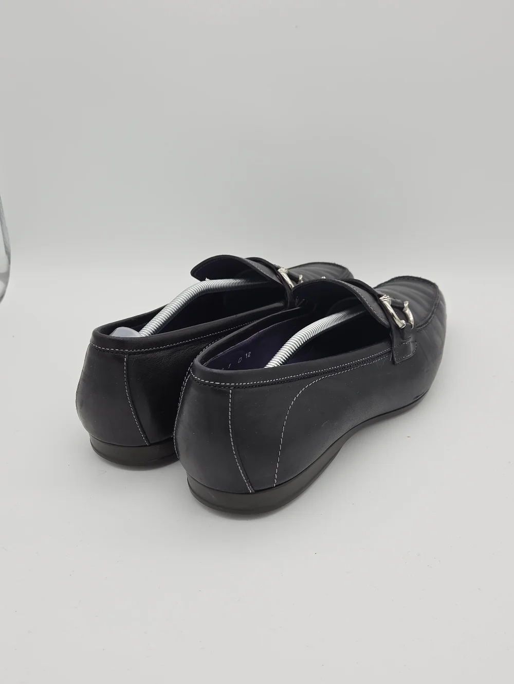 Santoni black leather